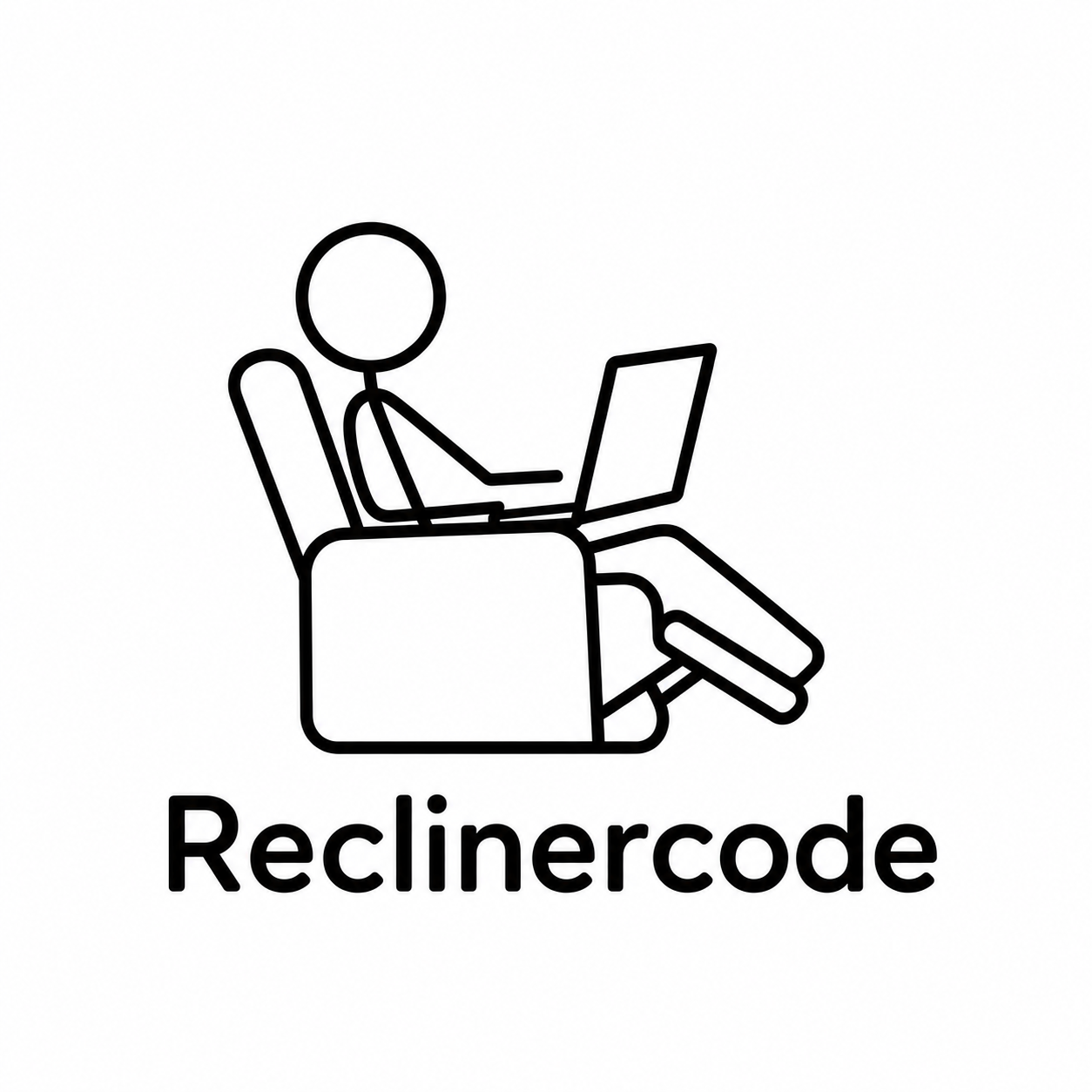 Reclinercode stick figure recliner logo
